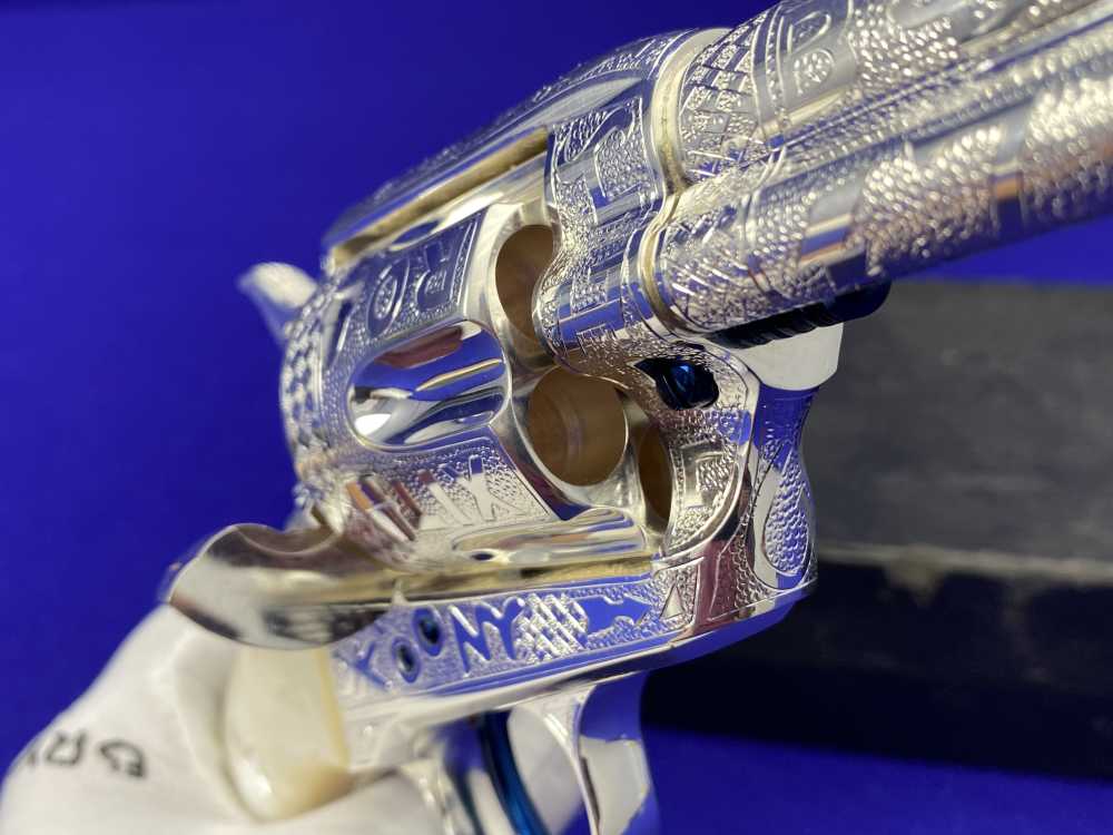 *KELLY LASTER CATTLE BRAND ENGRAVED* USFA SAA Silver Plated & Fire Blue .45-img-75