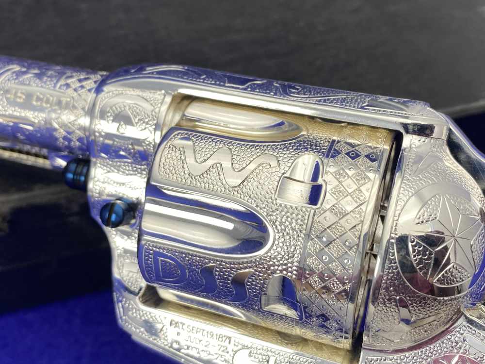 *KELLY LASTER CATTLE BRAND ENGRAVED* USFA SAA Silver Plated & Fire Blue .45-img-57
