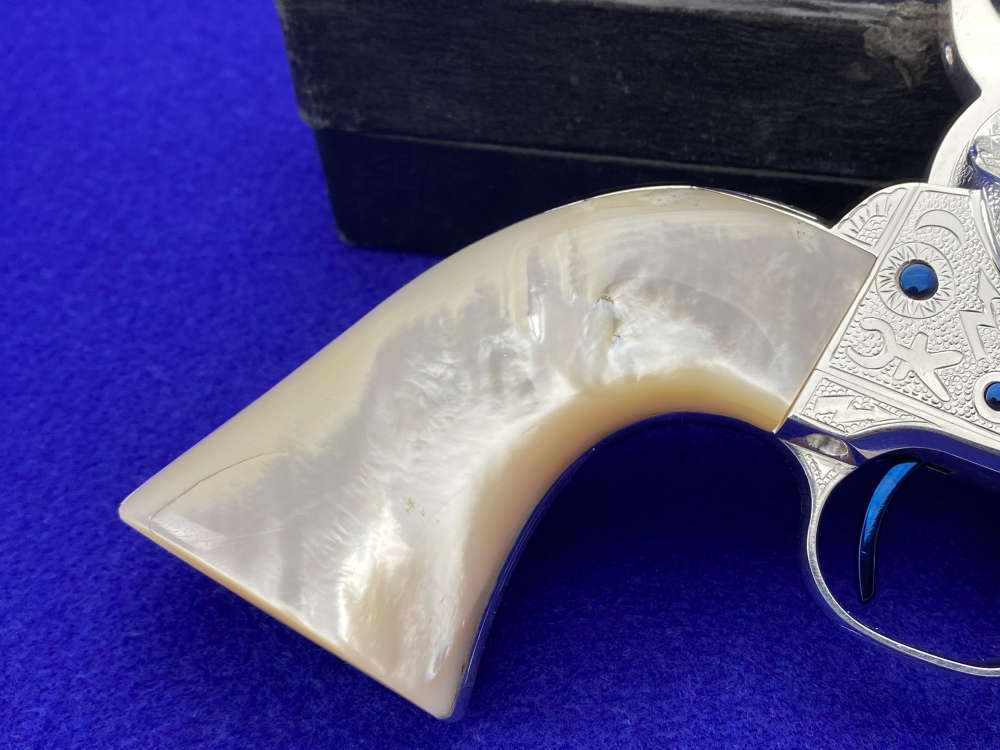 *KELLY LASTER CATTLE BRAND ENGRAVED* USFA SAA Silver Plated & Fire Blue .45-img-18