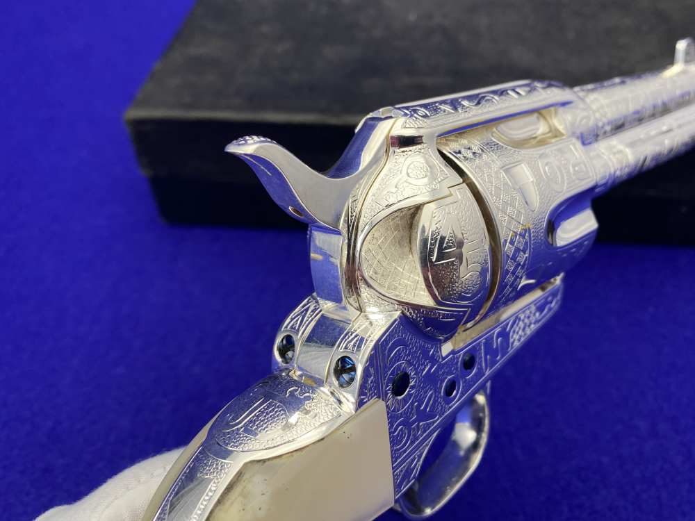 *KELLY LASTER CATTLE BRAND ENGRAVED* USFA SAA Silver Plated & Fire Blue .45-img-33