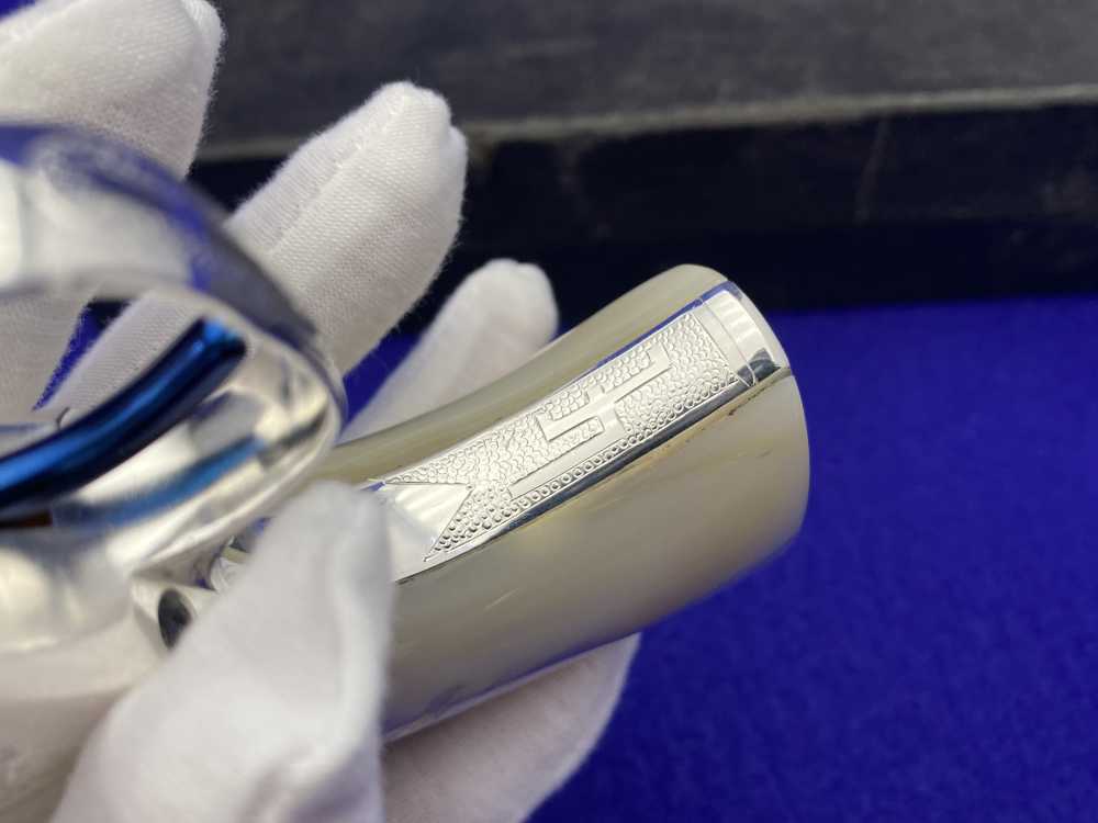 *KELLY LASTER CATTLE BRAND ENGRAVED* USFA SAA Silver Plated & Fire Blue .45-img-40