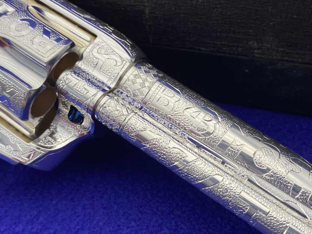 *KELLY LASTER CATTLE BRAND ENGRAVED* USFA SAA Silver Plated & Fire Blue .45-img-24