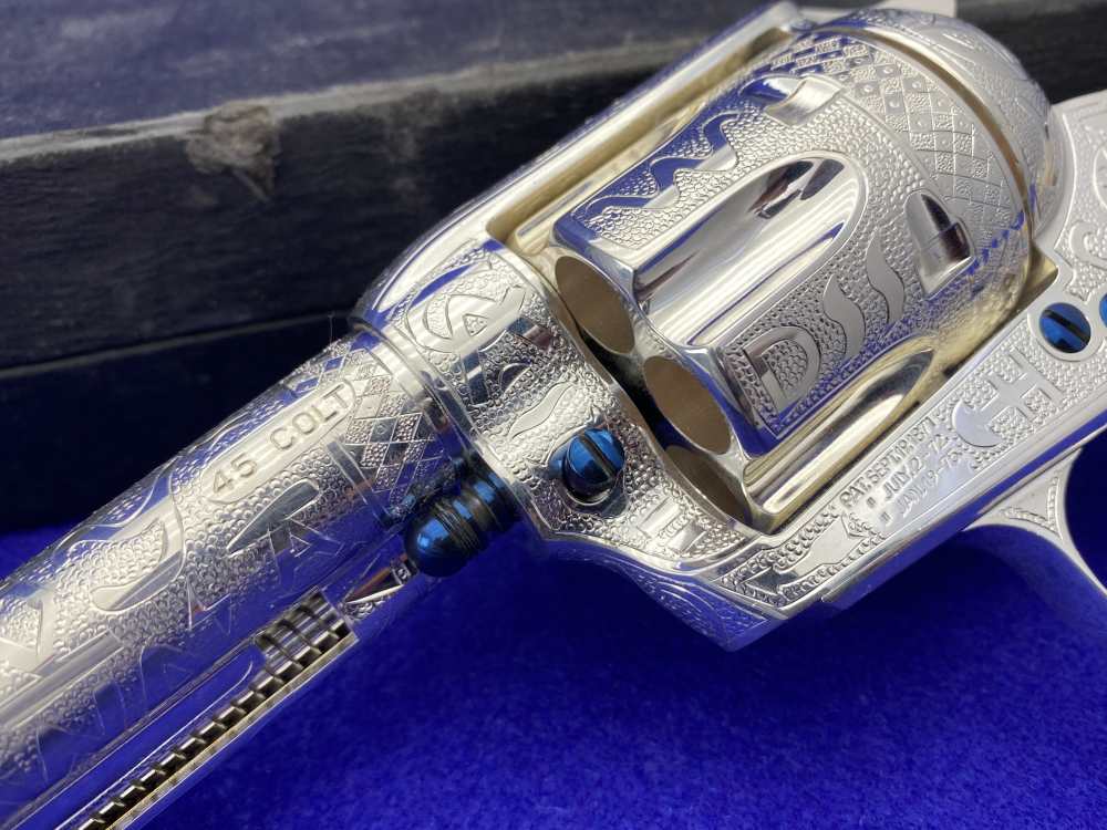 *KELLY LASTER CATTLE BRAND ENGRAVED* USFA SAA Silver Plated & Fire Blue .45-img-8