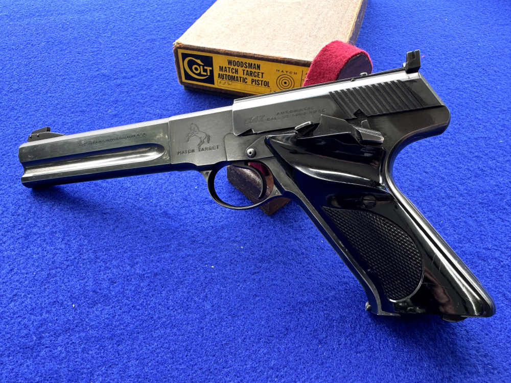 1957 In Box Colt Woodsman Match Target Model 3rd Series .22LR Heavy Barrel-img-0