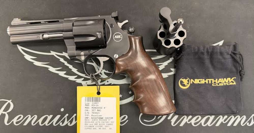 KORTH MONGOOSE 4'' .357MAG REVOLOVER W/ QUICK CHANGE 9MM CYLINDER + ZIP BAG-img-2