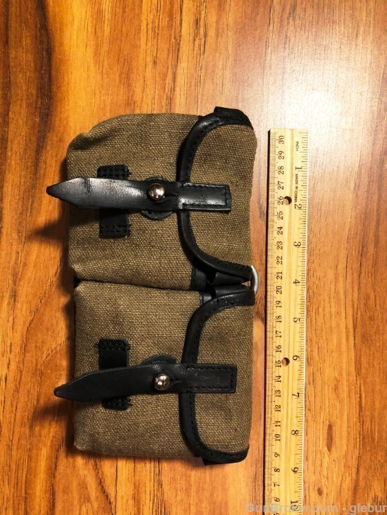 Wwii German G43, K43 Green Canvas Ammo Pouch Reproduction, New, No Markings-img-1