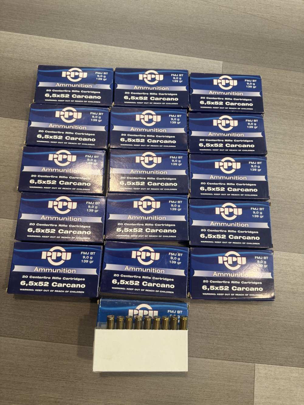 309 6.5x52 6.5  Carcano PPU 139 Gr FMJ Rifle Ammo-img-0