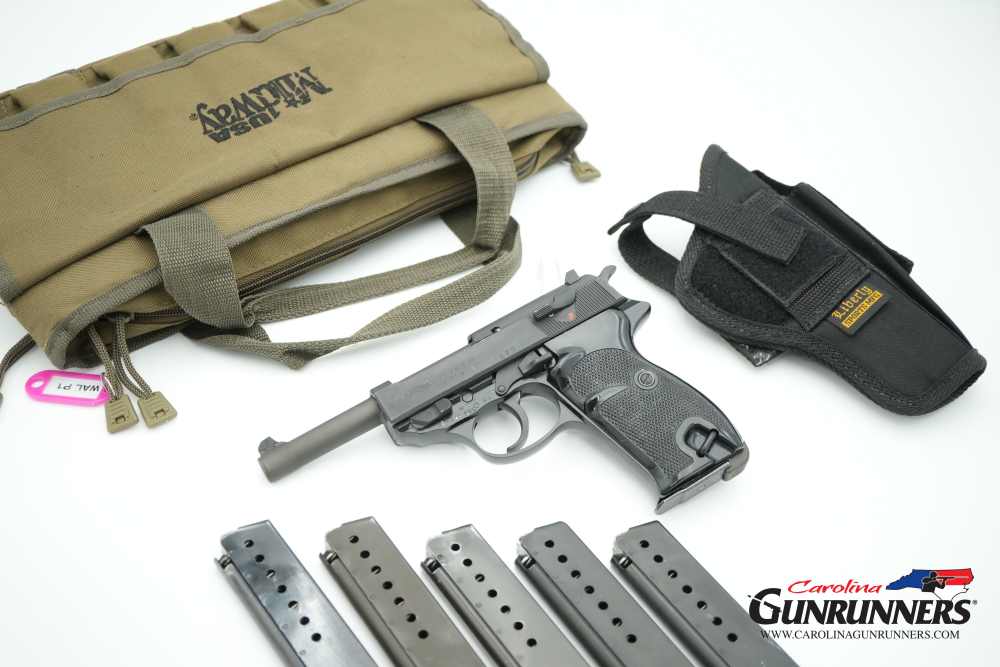 Walther P1 German Semi-Automatic Pistol 9mm 5" Barrel Parkerized 6 Mags-img-0