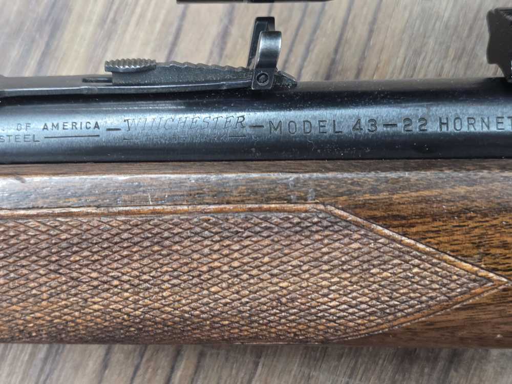 Winchester model 43 22 hornet mfg 1948 1st year of production-img-7