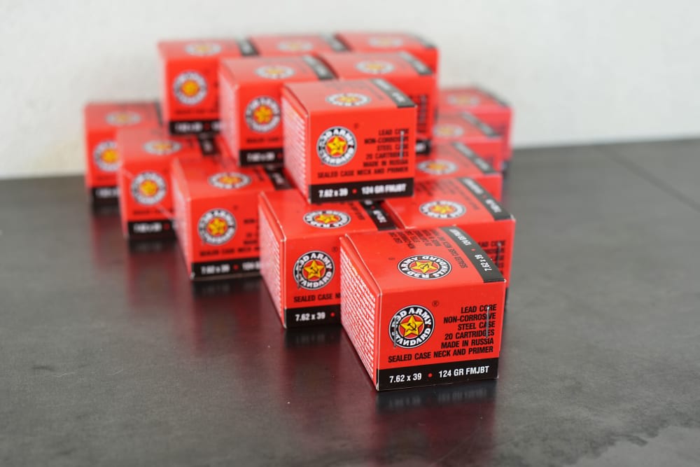 Red Army Standard 7.62x39mm – 124 Grain FMJBT – 420 Rounds - 21 Boxes-img-0