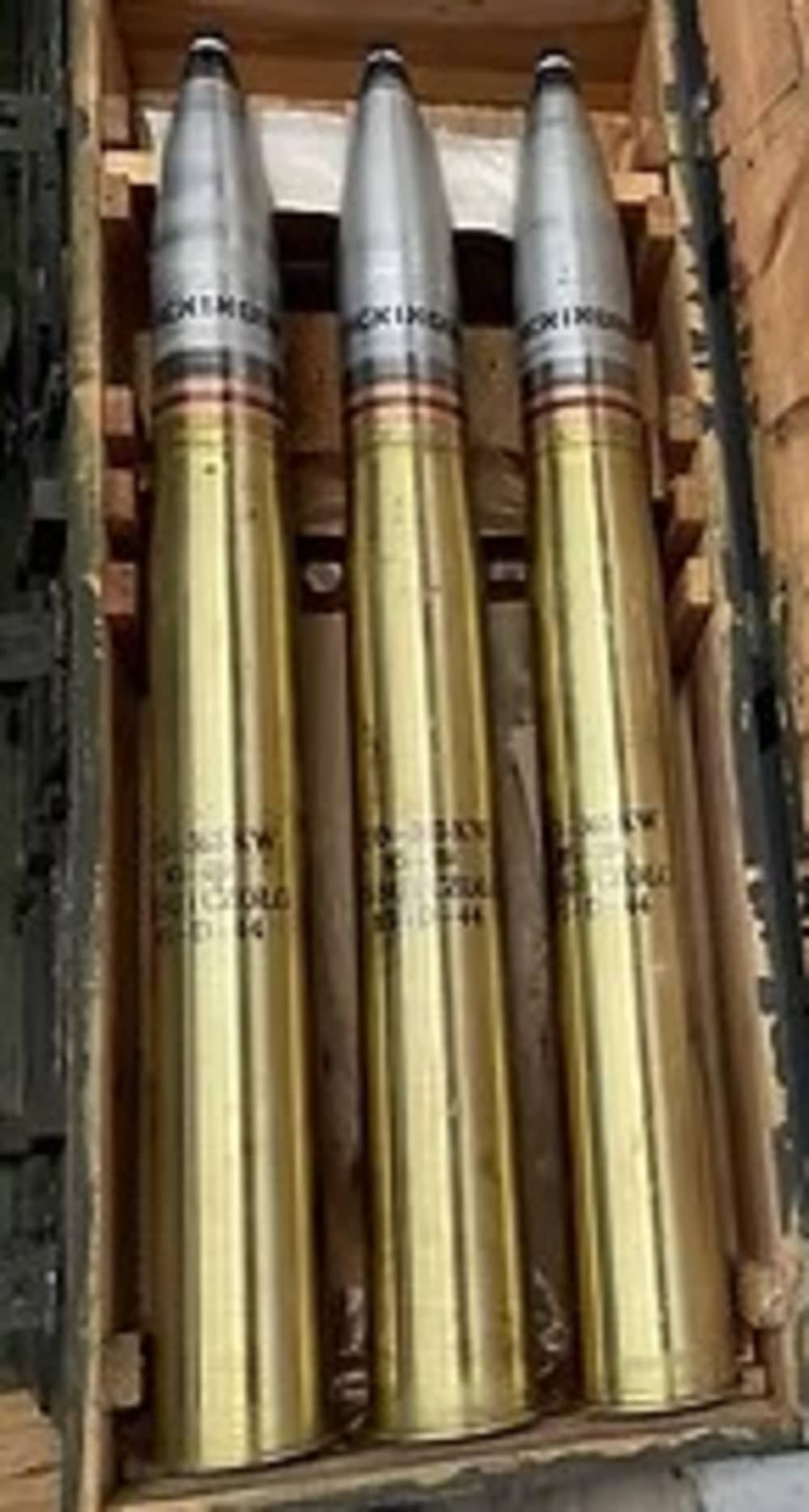85mm Brass Russian Inert Drill Round over 30 inches tall still in service-img-1