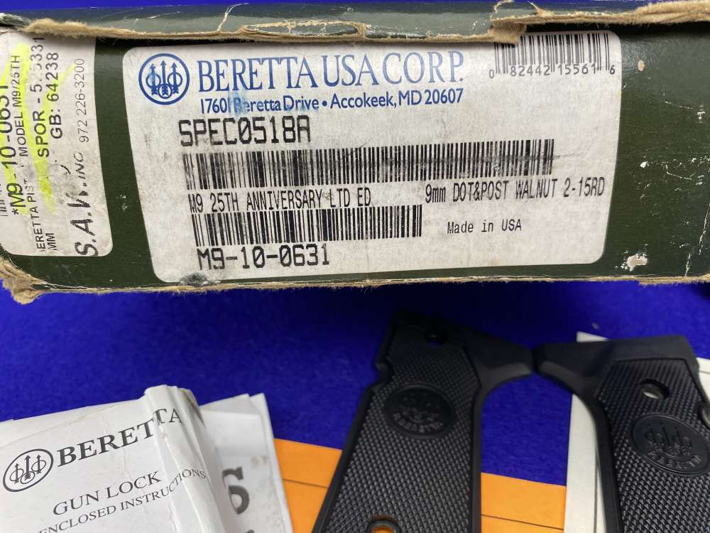 Beretta M9 25th Anniversary 9mm Black 4.9" *LIMITED EDITION 631 OF 2,010*-img-36