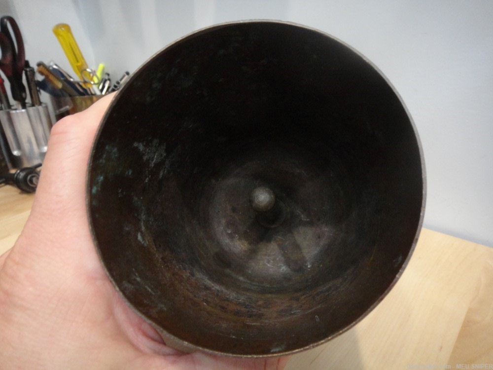 World War II WW2 Brass Trench Art Artillery Shell Vase 105mm M14 1945 (G500-img-7
