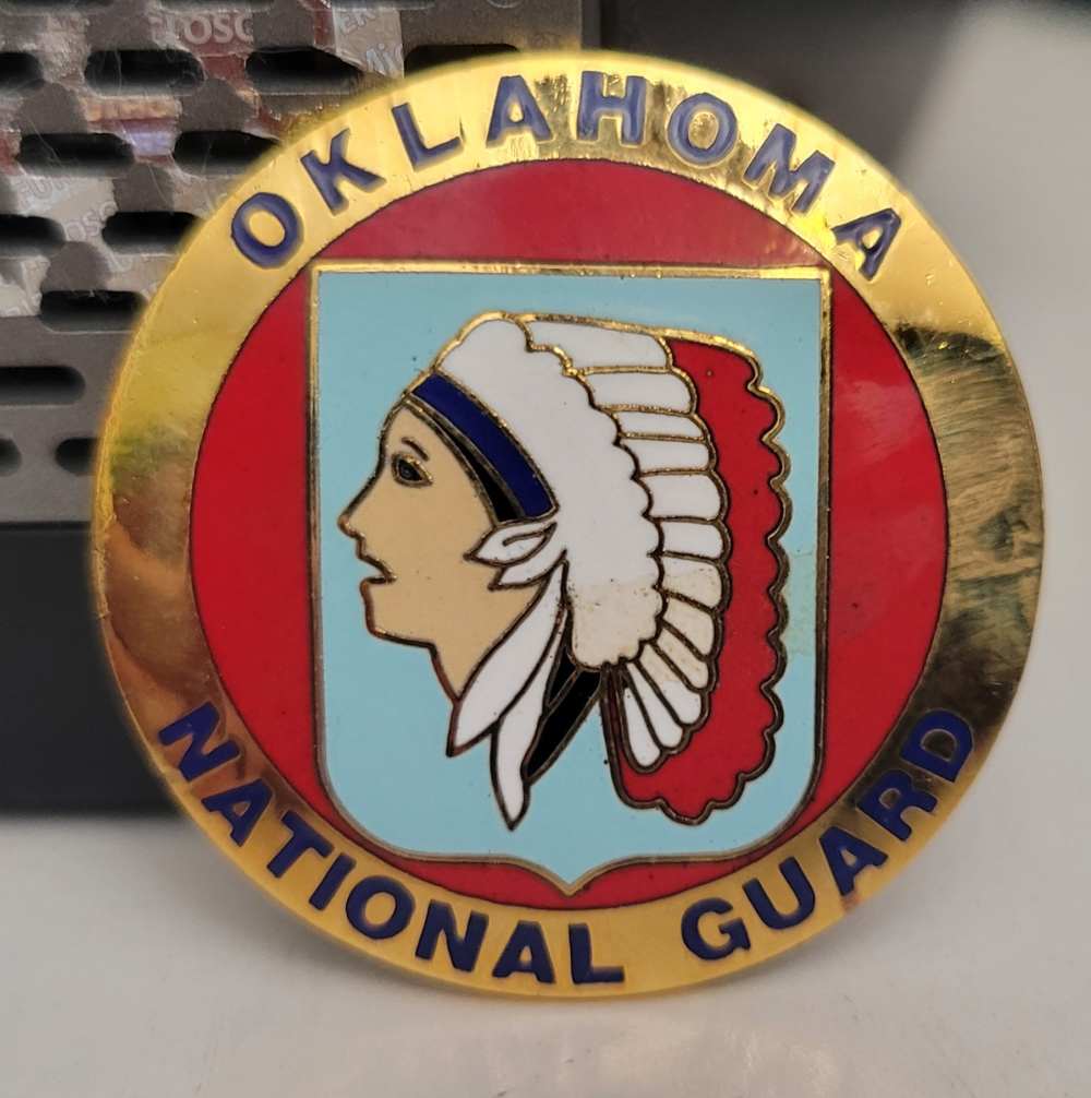 Oklahoma National Guard Stock Disc Emblem M1 Carbine State Flag-img-1