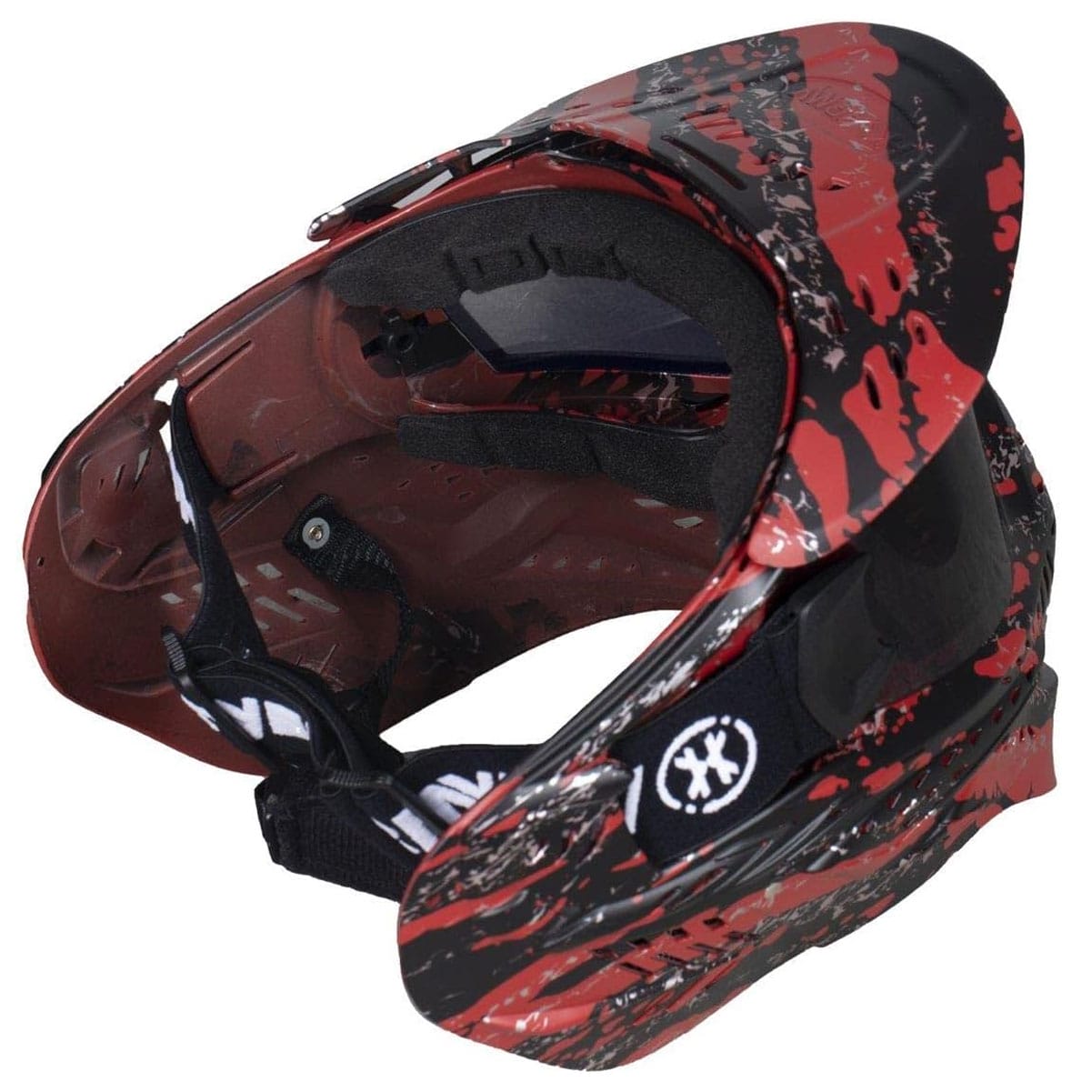 HK ARMY HSTL Fracture Black/Red Paintball Mask with Smoke Thermal Lens-img-4