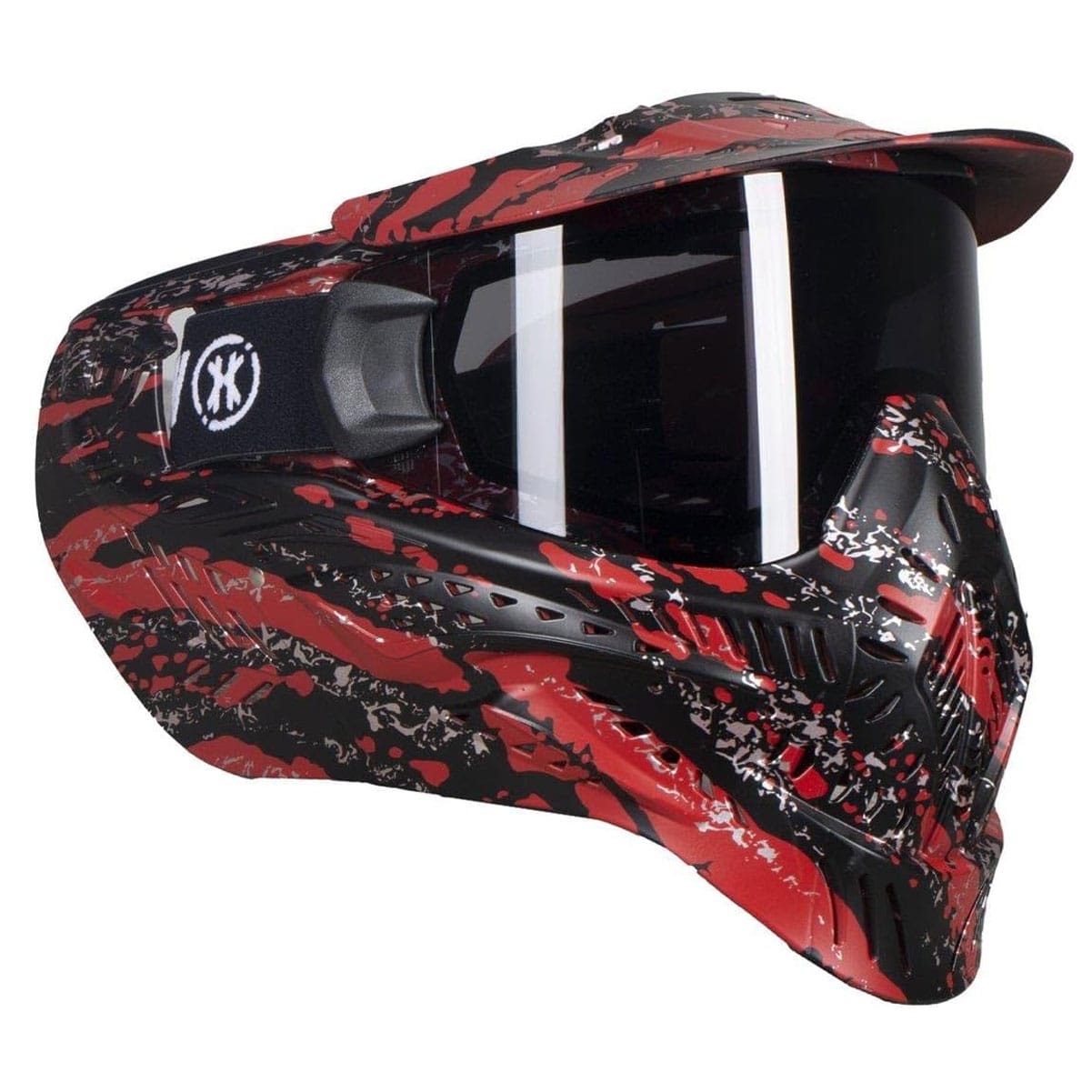HK ARMY HSTL Fracture Black/Red Paintball Mask with Smoke Thermal Lens-img-2