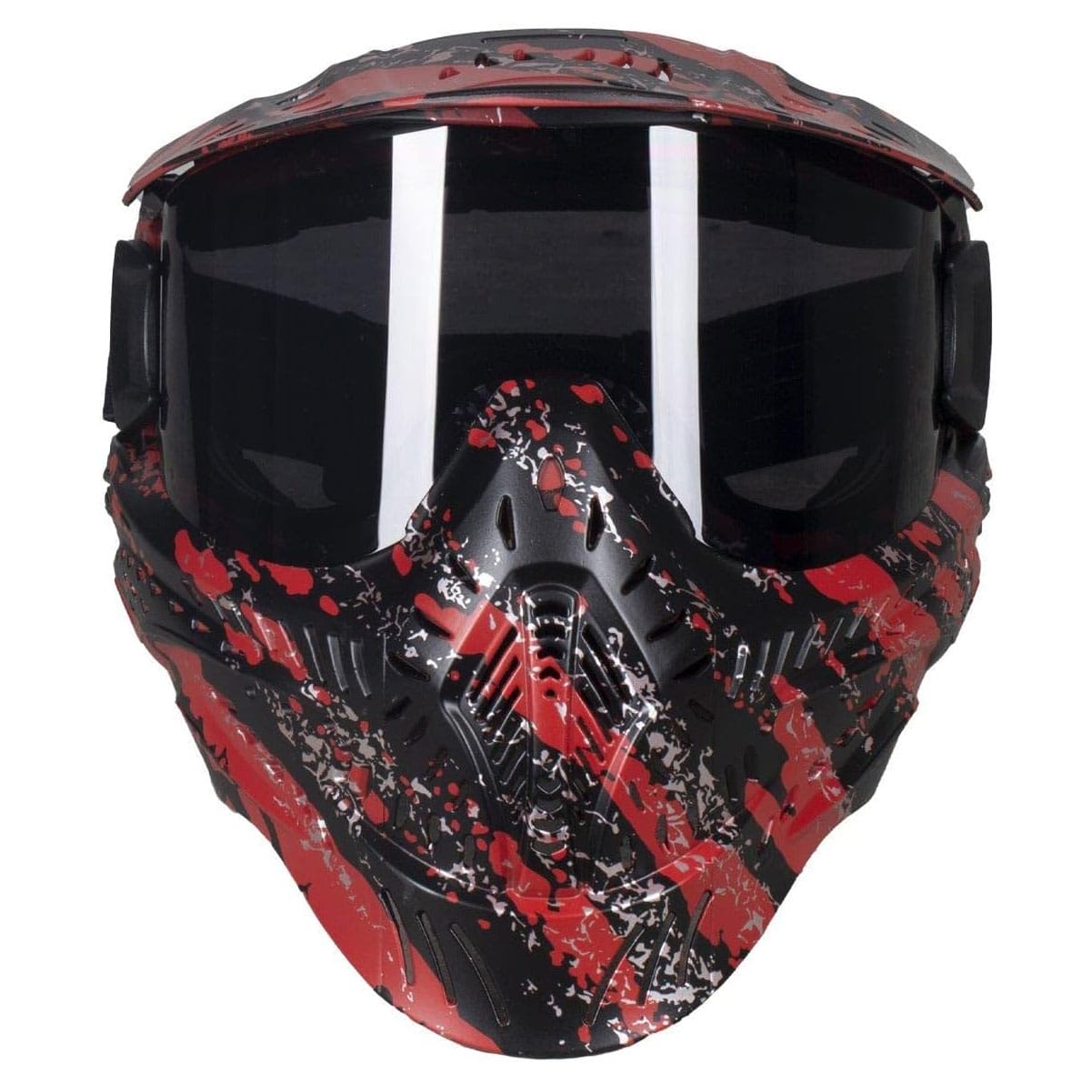 HK ARMY HSTL Fracture Black/Red Paintball Mask with Smoke Thermal Lens-img-3