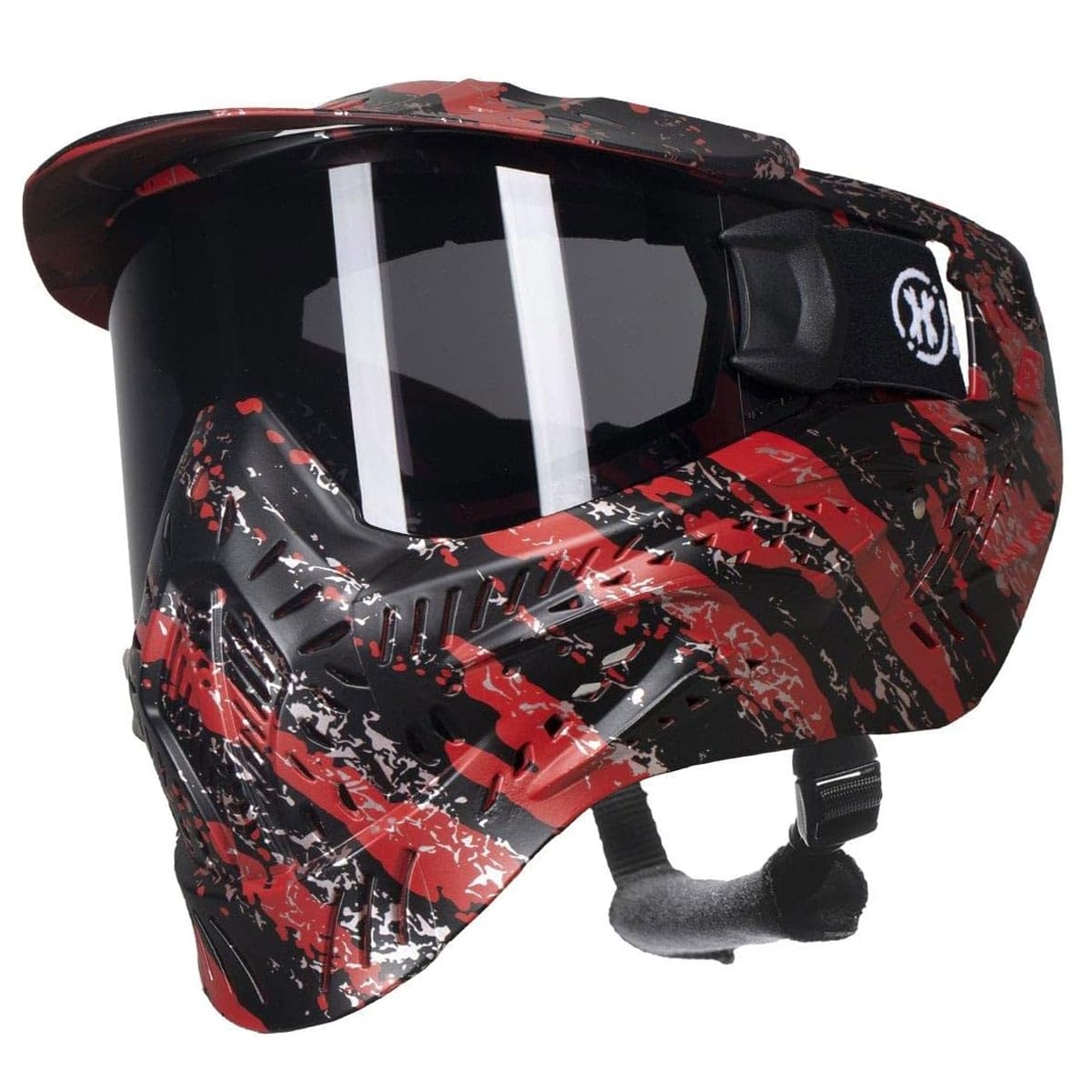 HK ARMY HSTL Fracture Black/Red Paintball Mask with Smoke Thermal Lens-img-0