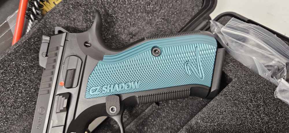 CZ Shadow 2 Black and Blue Like New 3 mags Case Papers Accessories-img-12