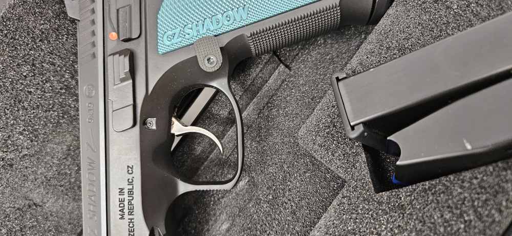 CZ Shadow 2 Black and Blue Like New 3 mags Case Papers Accessories-img-9