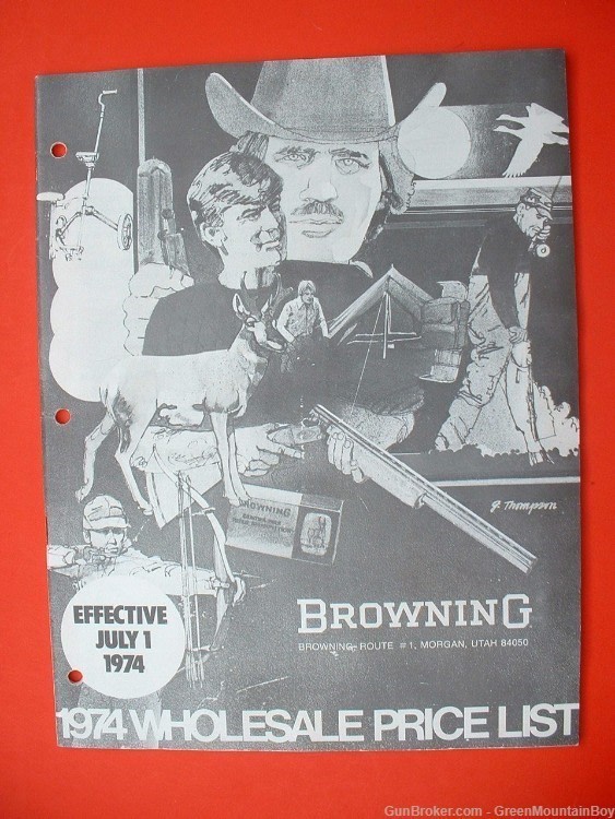 1974 OEM BROWNING Retail/Dealer Price List - Scarce!-img-0