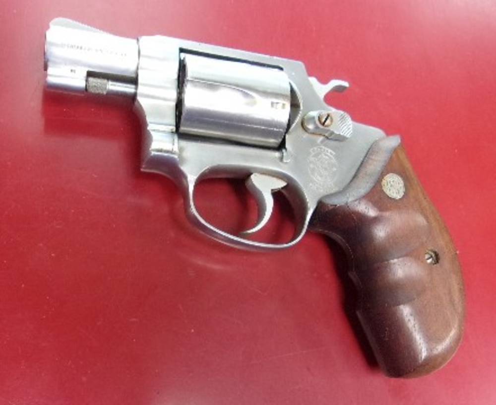 Smith and Wesson Model 60-3 Revolver .38 S&W 2" Barrel Stainless Wood Grip -img-2