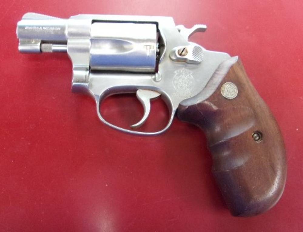 Smith and Wesson Model 60-3 Revolver .38 S&W 2" Barrel Stainless Wood Grip -img-0