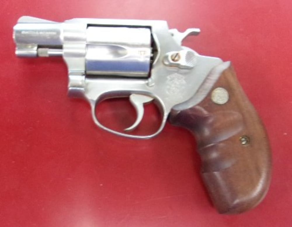 Smith and Wesson Model 60-3 Revolver .38 S&W 2" Barrel Stainless Wood Grip -img-1