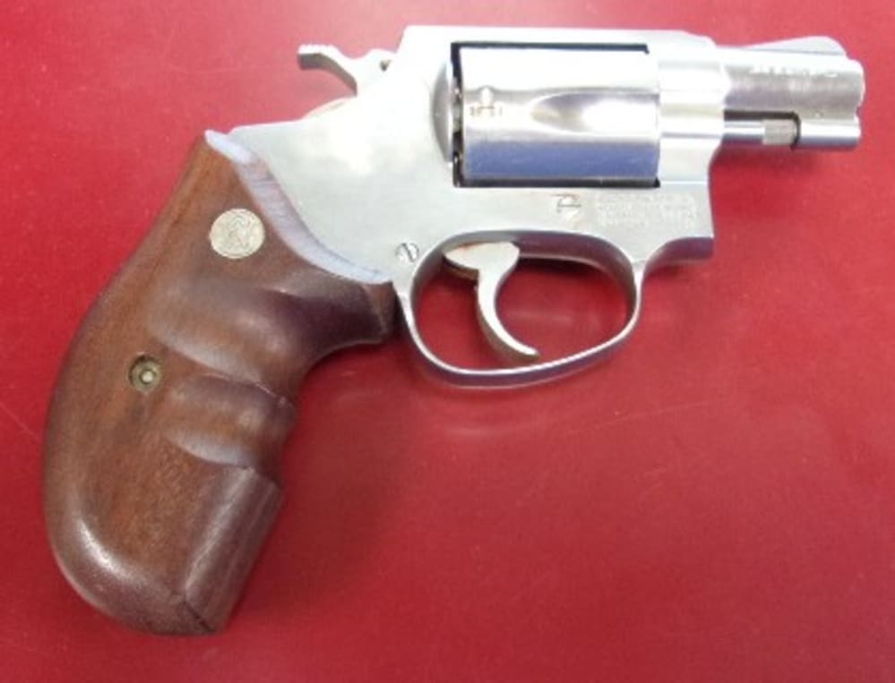 Smith and Wesson Model 60-3 Revolver .38 S&W 2" Barrel Stainless Wood Grip -img-6