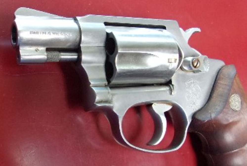 Smith and Wesson Model 60-3 Revolver .38 S&W 2" Barrel Stainless Wood Grip -img-3