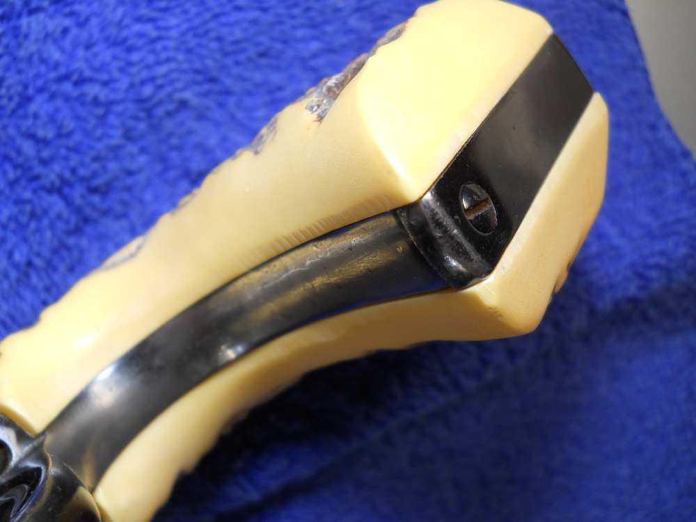 TWO PIECE FAUX STAG COLT BISLEY SAA GRIPS-img-4