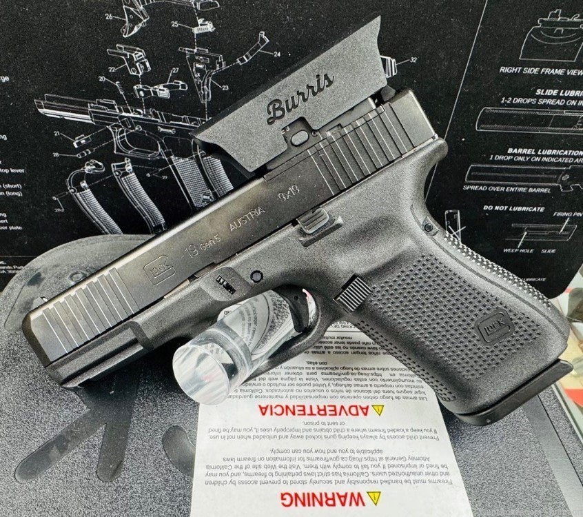 Glock 19 Gen5 MOS 9mm 4.02" Barrel 15rds w/ Red Dot Burris-img-0
