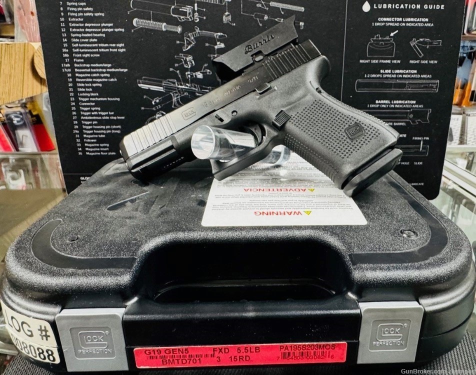 Glock 19 Gen5 MOS 9mm 4.02" Barrel 15rds w/ Red Dot Burris-img-2