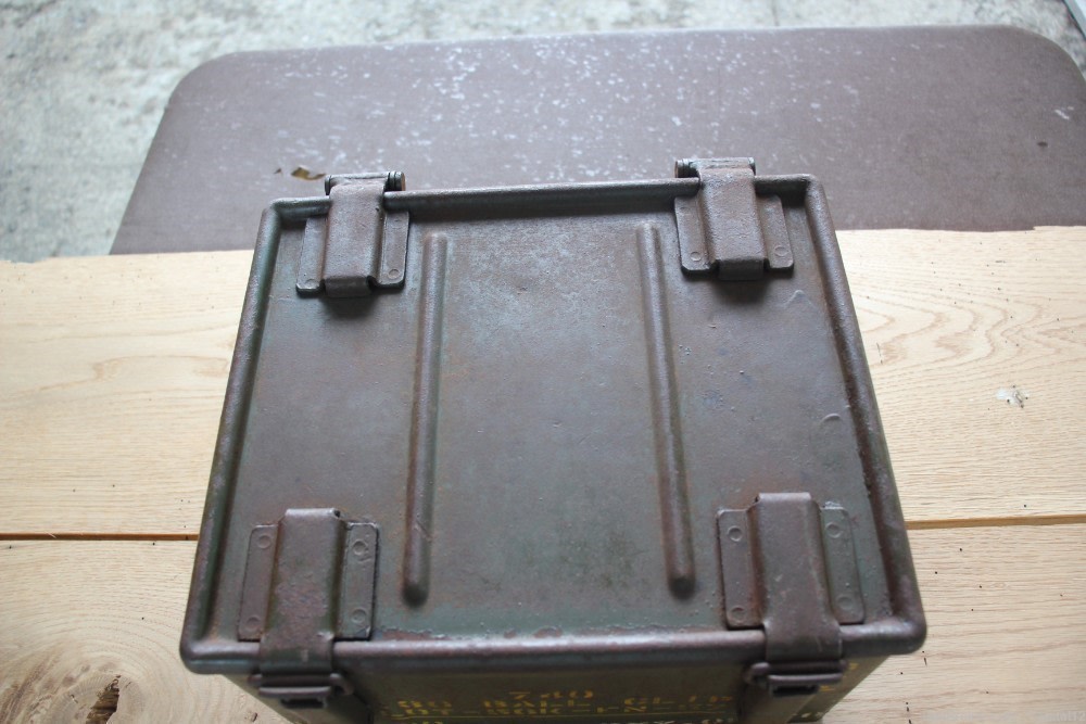 1957 FN Herstal Steel 740rd 30 Ball Metal Ammo Crate box w/ Handles-img-5