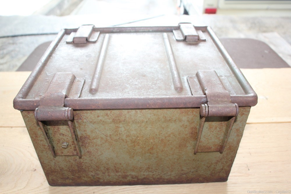 1957 FN Herstal Steel 740rd 30 Ball Metal Ammo Crate box w/ Handles-img-3