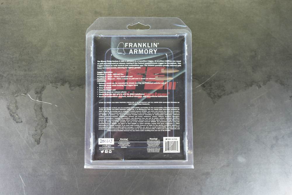 Franklin Armory BFSIII Trigger – B&T APC9 / APC45 / GHM9 | Binary -img-1