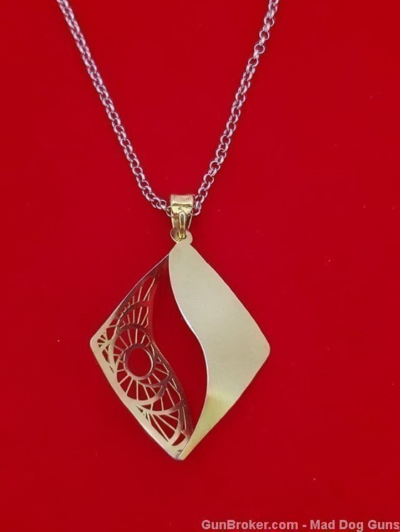 925 Sterling Silver Rhodium Plated & 14K Gold Overlay Necklace.S34*REDUCED*-img-2