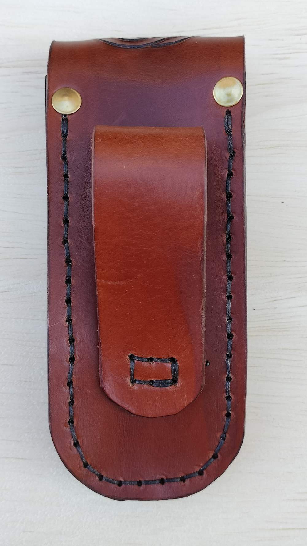 Celtic Belt Loop Leather Sheath Fits Buck 110 Folding Hunter -img-1