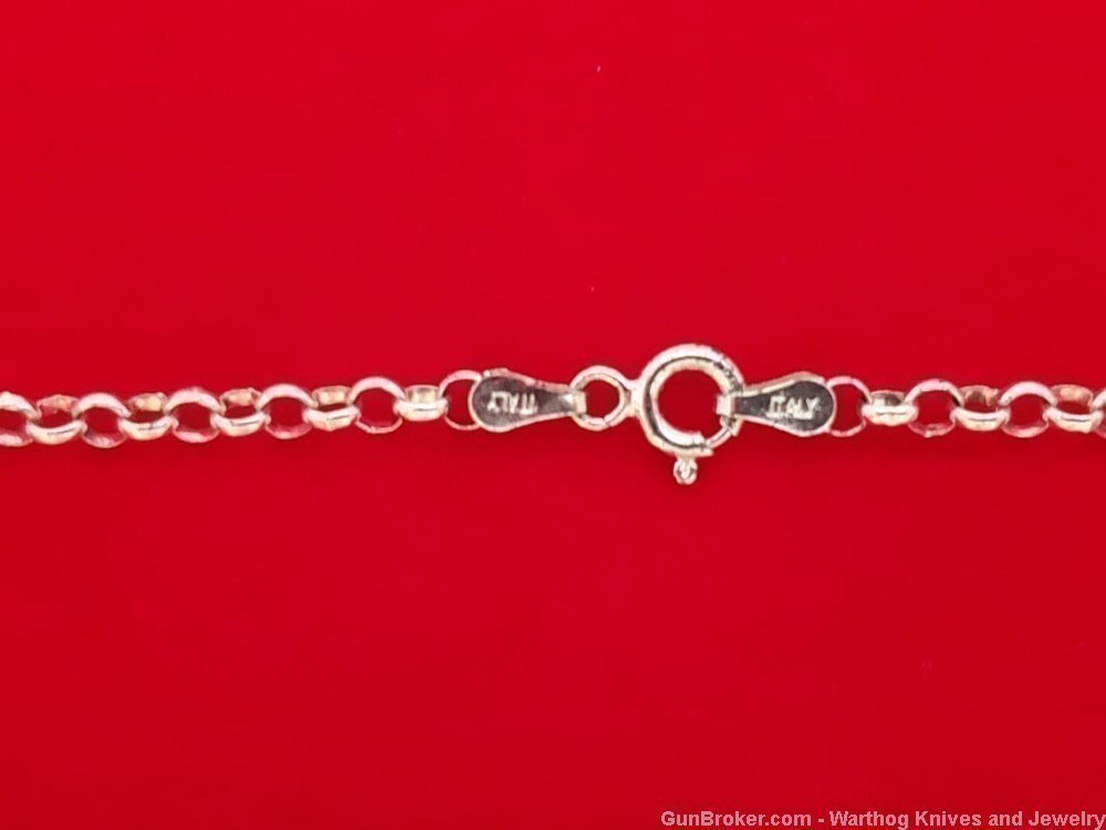 925 Sterling Silver Rhodium Plated Chain ANKLE BRACELET. 10"L.S66.*REDUCED*-img-2