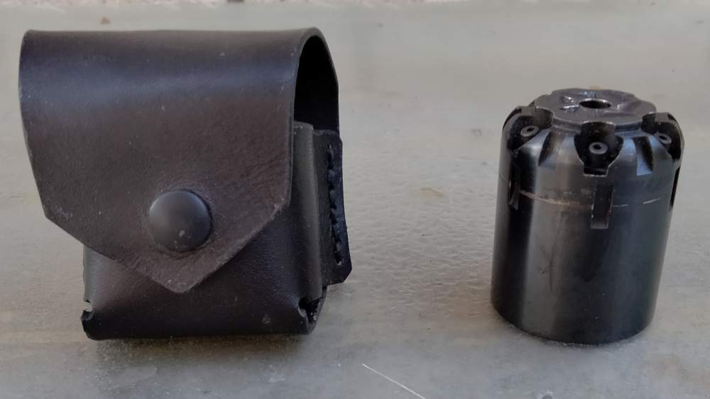 1858 Rem Leather Spare Cylinder Pouch Cowboy Revolver Black-img-0