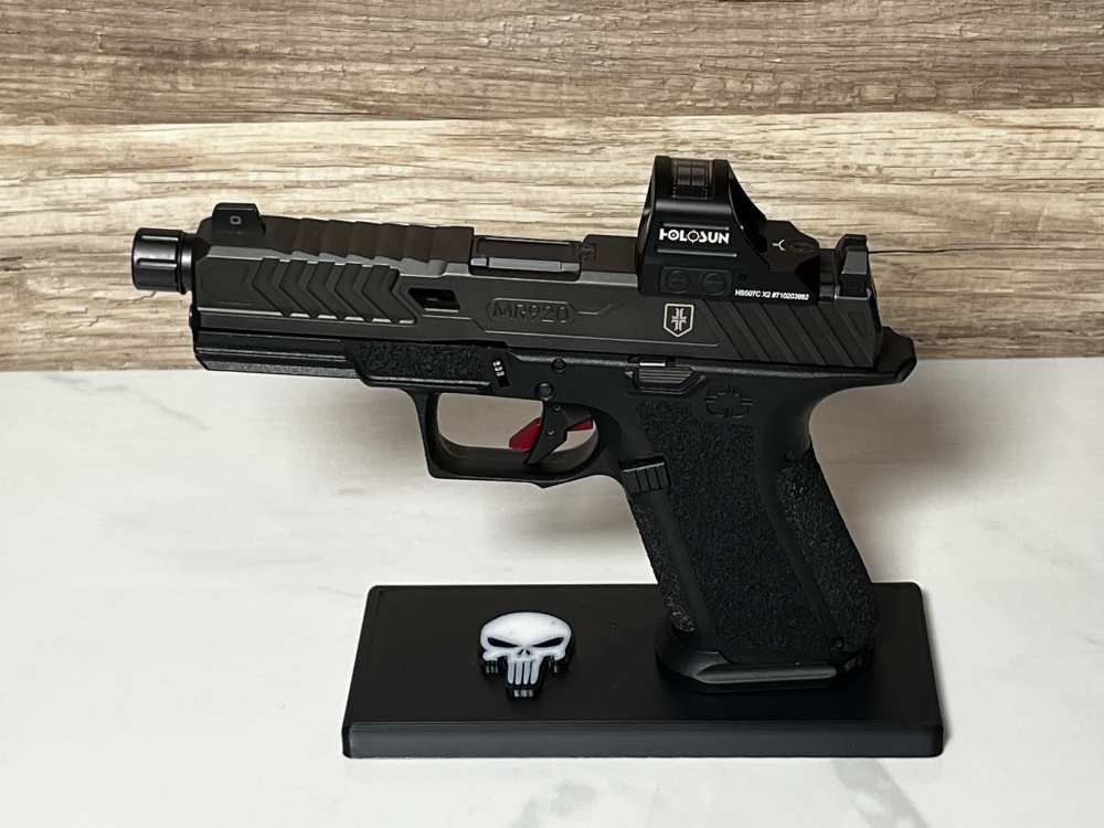 Punisher Themed Glock Pistol Stand - Custom 3D Printed Display-img-0