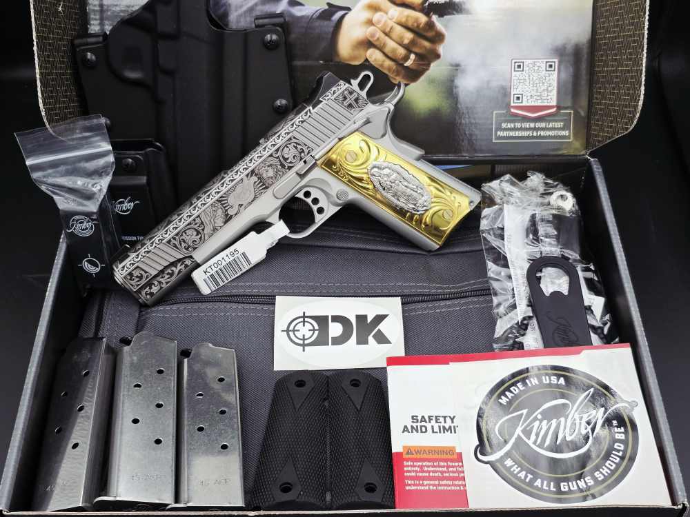 Engraved Heaven & Hell KIMBER 45acp 1911 LW Bundle DK Customs Penny Auction-img-0