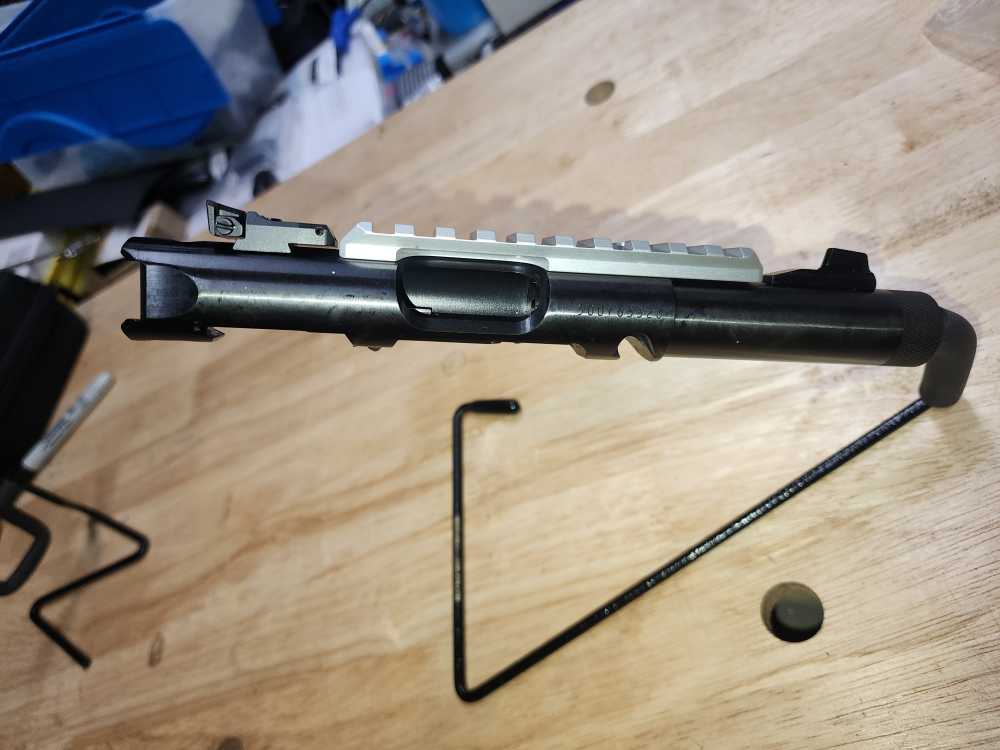 Ruger Mark IV upper 4.5 bull barrel with sights & Rail blue new Threaded-img-0
