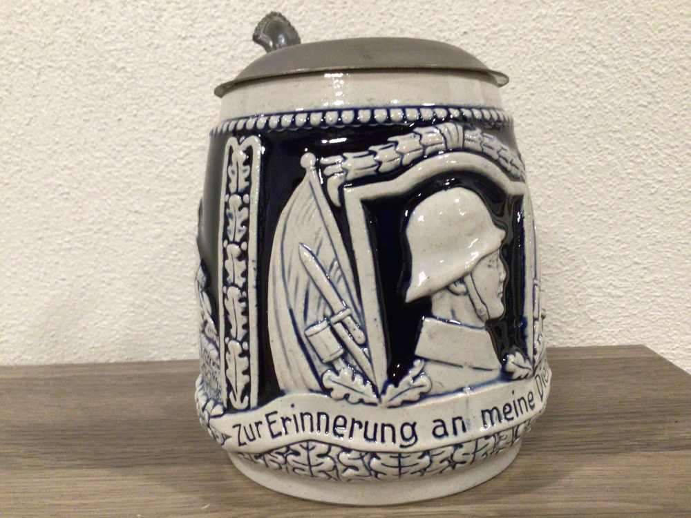 Original WWII German Infantry Stein - Near Mint - Mint W/Maker-img-3