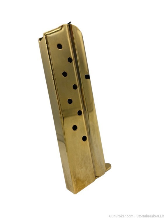 1911 Colt Factory 9 Round .38 SUPER Magazine 24K Gold-img-1