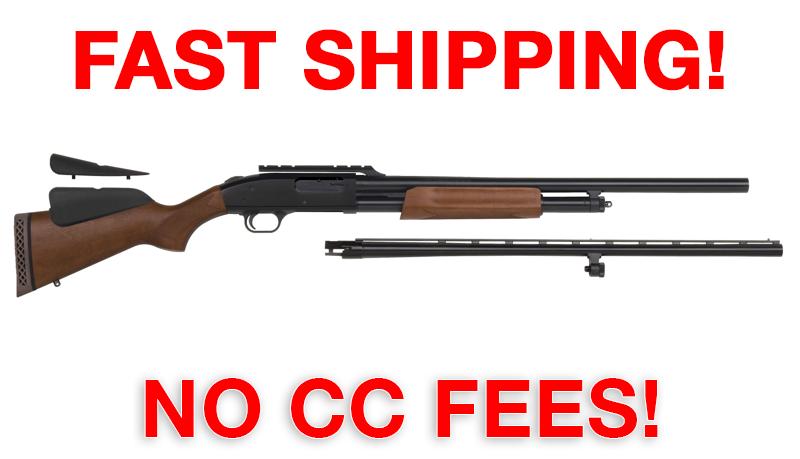 Mossberg 500 Combo 12G 24" 28" Vent Rib Scope Base Blued Wood 5Rd-img-0