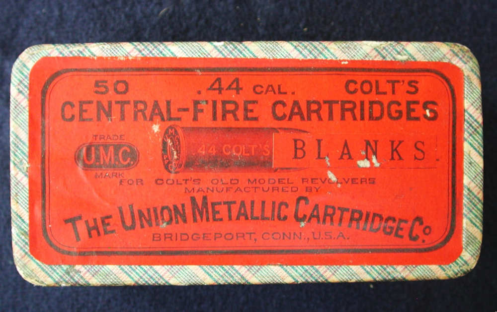 Original Sealed Box Colt .44 Blank Cartridges Union Metallic UMC Colts SAA-img-0