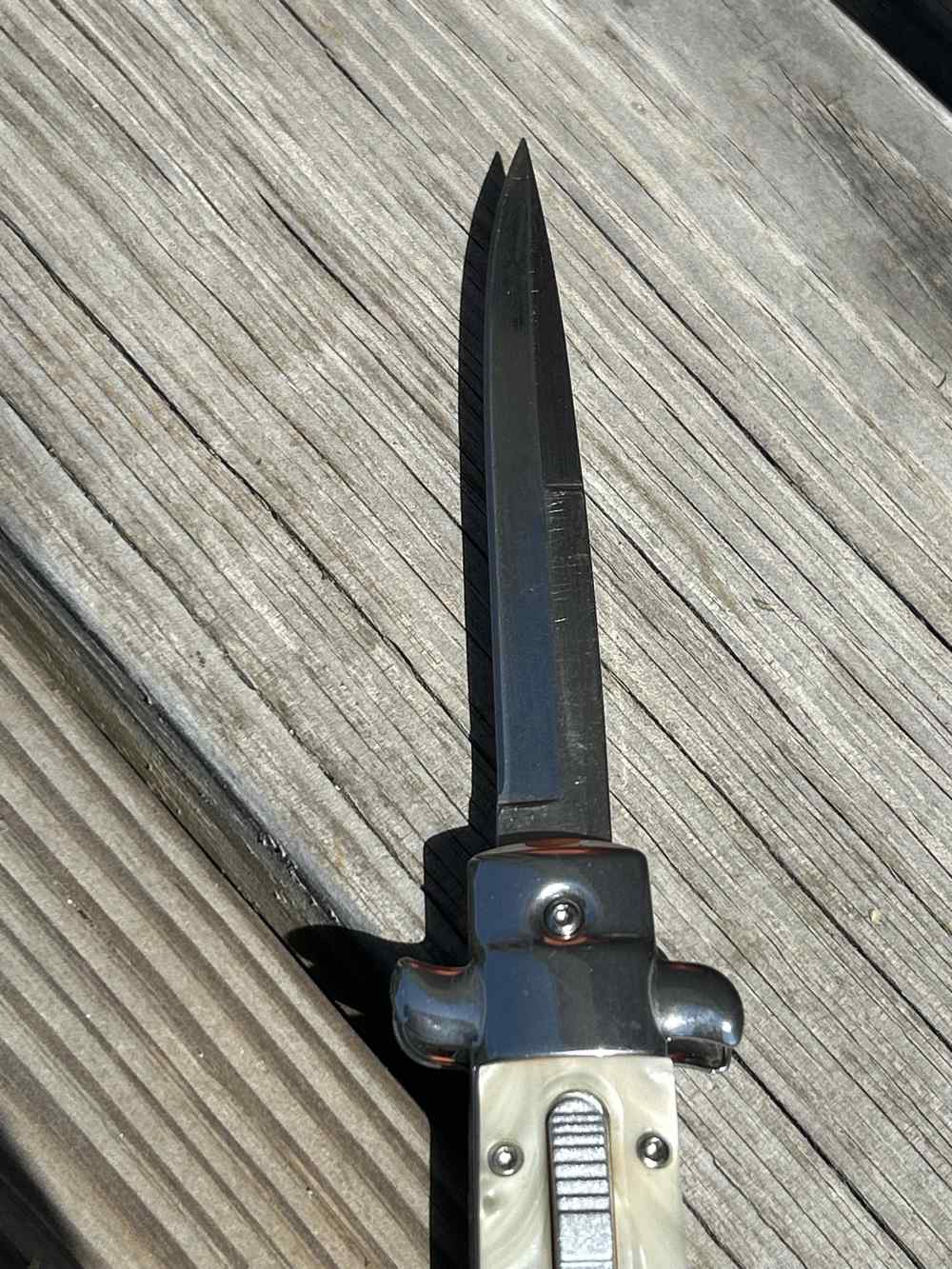 Milano Stiletto Style OTF Knife - Elite Collection - White-img-2