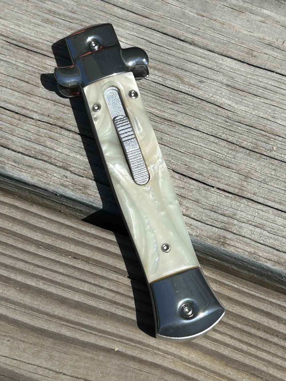 Milano Stiletto Style OTF Knife - Elite Collection - White-img-6