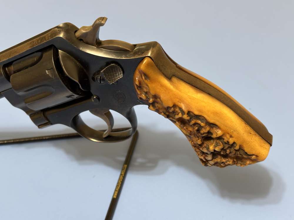 Smith & Wesson Double Action .45ACP 6 RD 5.5" Stag Horn Grips Clean Piece-img-1